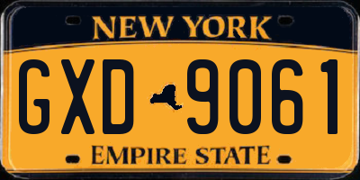 NY license plate GXD9061