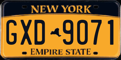 NY license plate GXD9071
