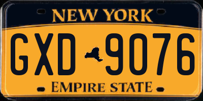 NY license plate GXD9076