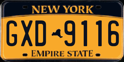 NY license plate GXD9116