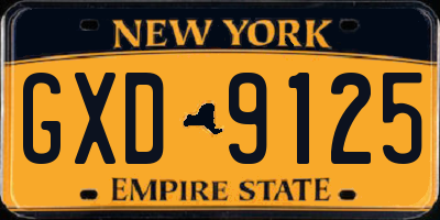 NY license plate GXD9125