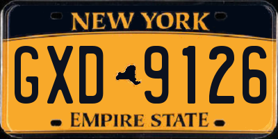 NY license plate GXD9126