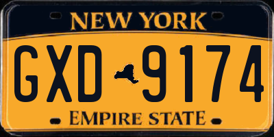 NY license plate GXD9174