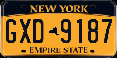 NY license plate GXD9187