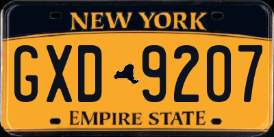 NY license plate GXD9207