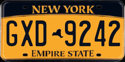 NY license plate GXD9242