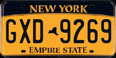 NY license plate GXD9269