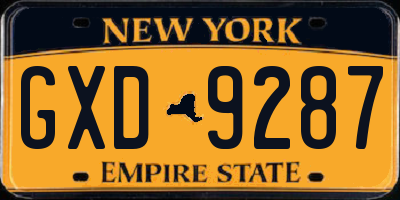 NY license plate GXD9287