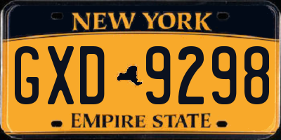NY license plate GXD9298
