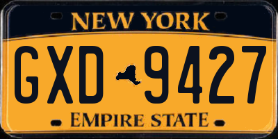 NY license plate GXD9427