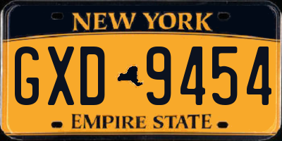 NY license plate GXD9454