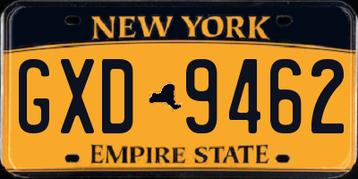 NY license plate GXD9462