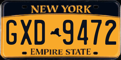 NY license plate GXD9472
