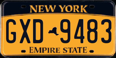 NY license plate GXD9483