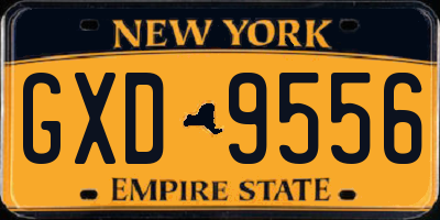 NY license plate GXD9556