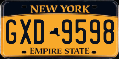 NY license plate GXD9598