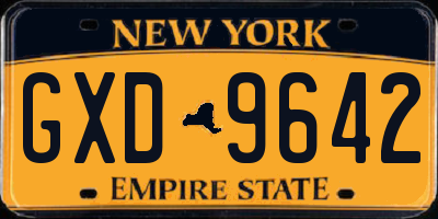 NY license plate GXD9642