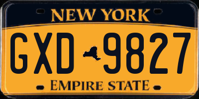 NY license plate GXD9827