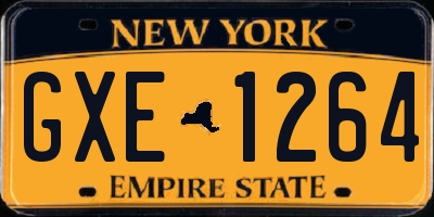 NY license plate GXE1264