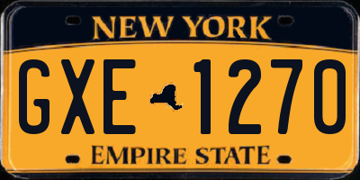 NY license plate GXE1270