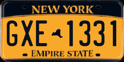NY license plate GXE1331
