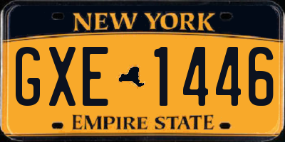 NY license plate GXE1446