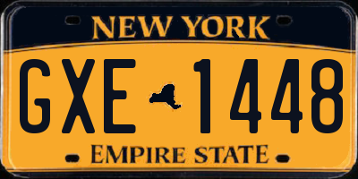 NY license plate GXE1448