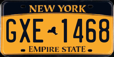 NY license plate GXE1468