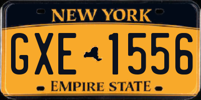 NY license plate GXE1556