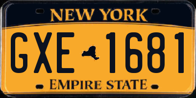 NY license plate GXE1681