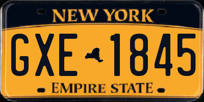 NY license plate GXE1845