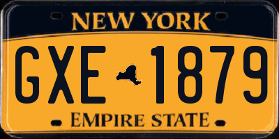 NY license plate GXE1879
