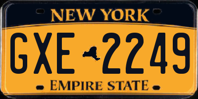 NY license plate GXE2249