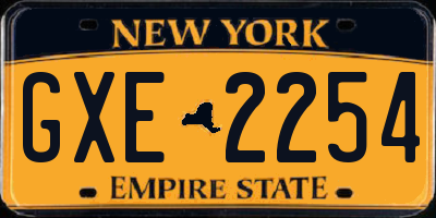 NY license plate GXE2254