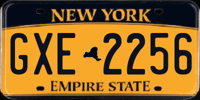 NY license plate GXE2256