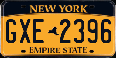 NY license plate GXE2396