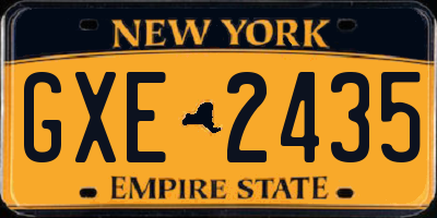 NY license plate GXE2435