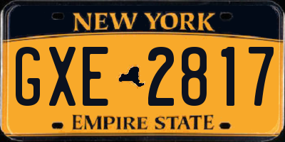 NY license plate GXE2817