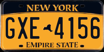 NY license plate GXE4156