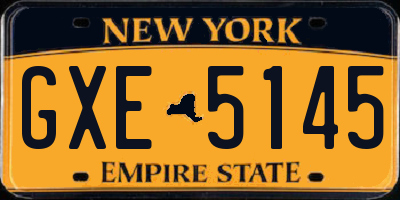 NY license plate GXE5145