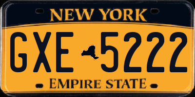 NY license plate GXE5222