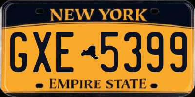 NY license plate GXE5399