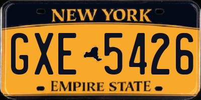 NY license plate GXE5426