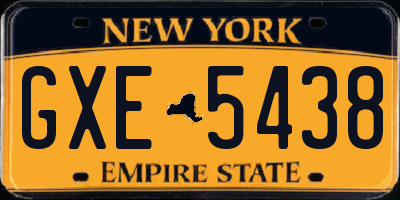 NY license plate GXE5438