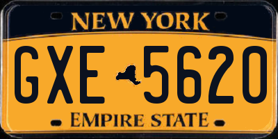 NY license plate GXE5620