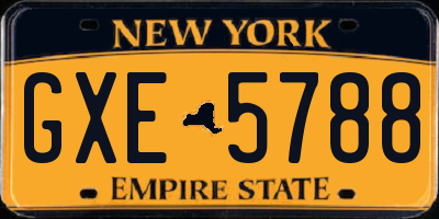NY license plate GXE5788