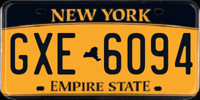 NY license plate GXE6094