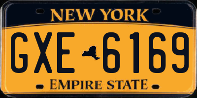 NY license plate GXE6169