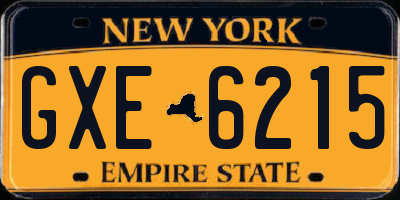 NY license plate GXE6215