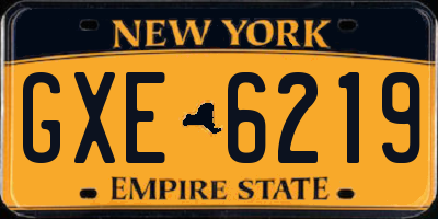 NY license plate GXE6219